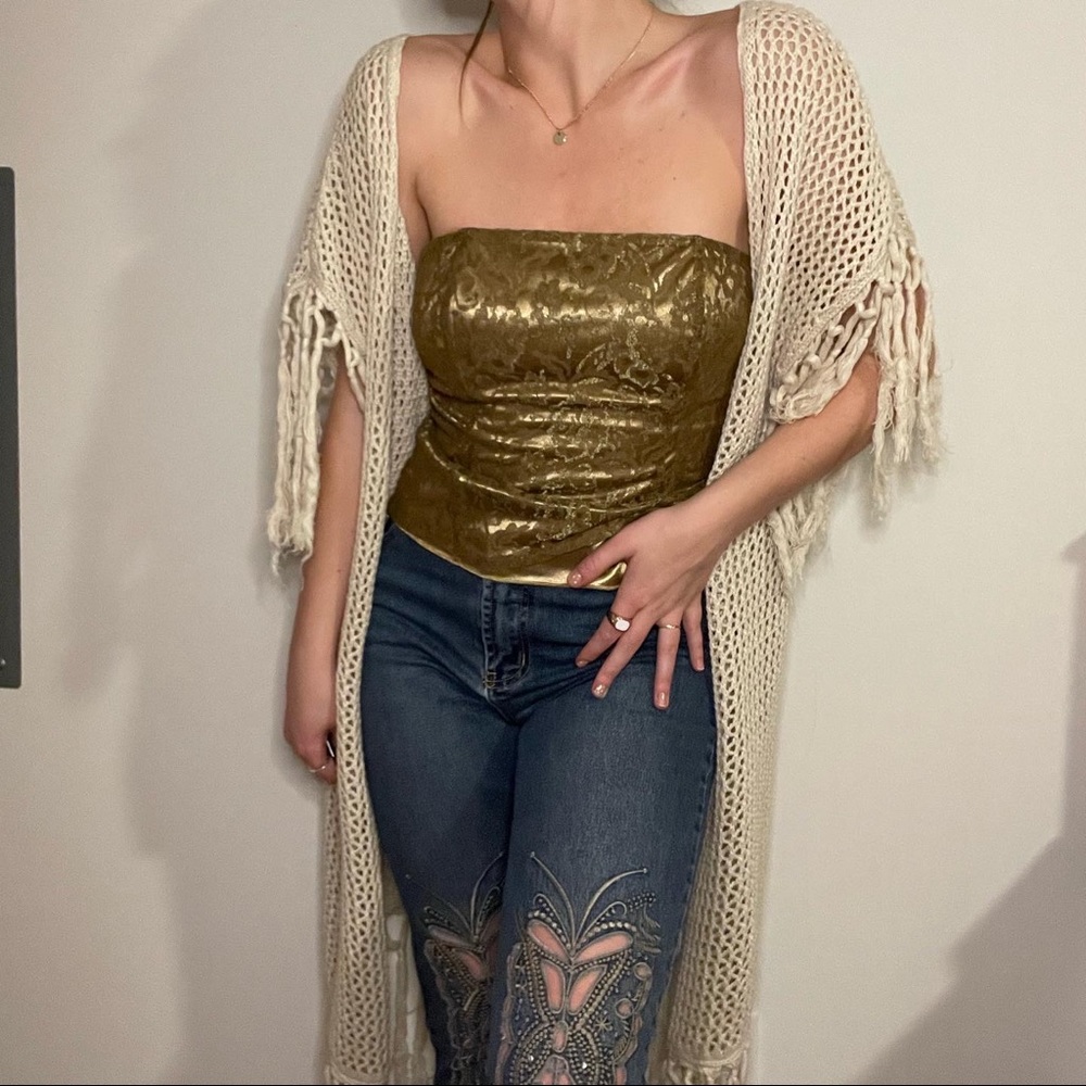 The perfect gold fancy tube top from express